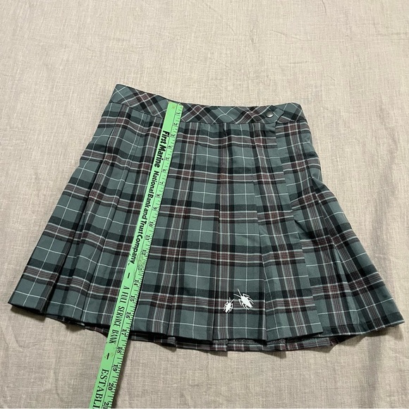 Beetlejuice Branded Plaid Pleated Skirt - Green with bugs Size Small Halloween - Picture 6 of 8